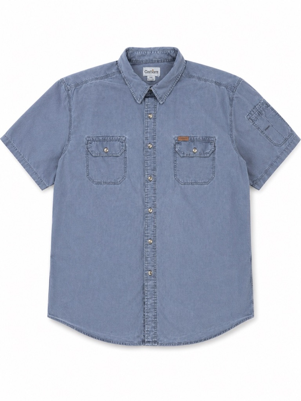 Carhartt Ripstop Utility Work Shirt Faded Blue Men's 2XL